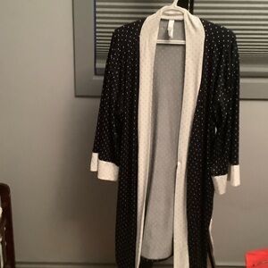 Flora Nikrooz Navy and White Polka Dot Robe